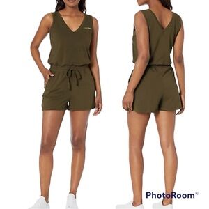 Calvin Klein Essentials Army Green        V-Neck elastic waist Sleeveless Romper
